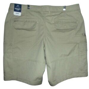George Cargo Shorts Mens 44 X 10" Beige cotton stretch comfort waist flat front